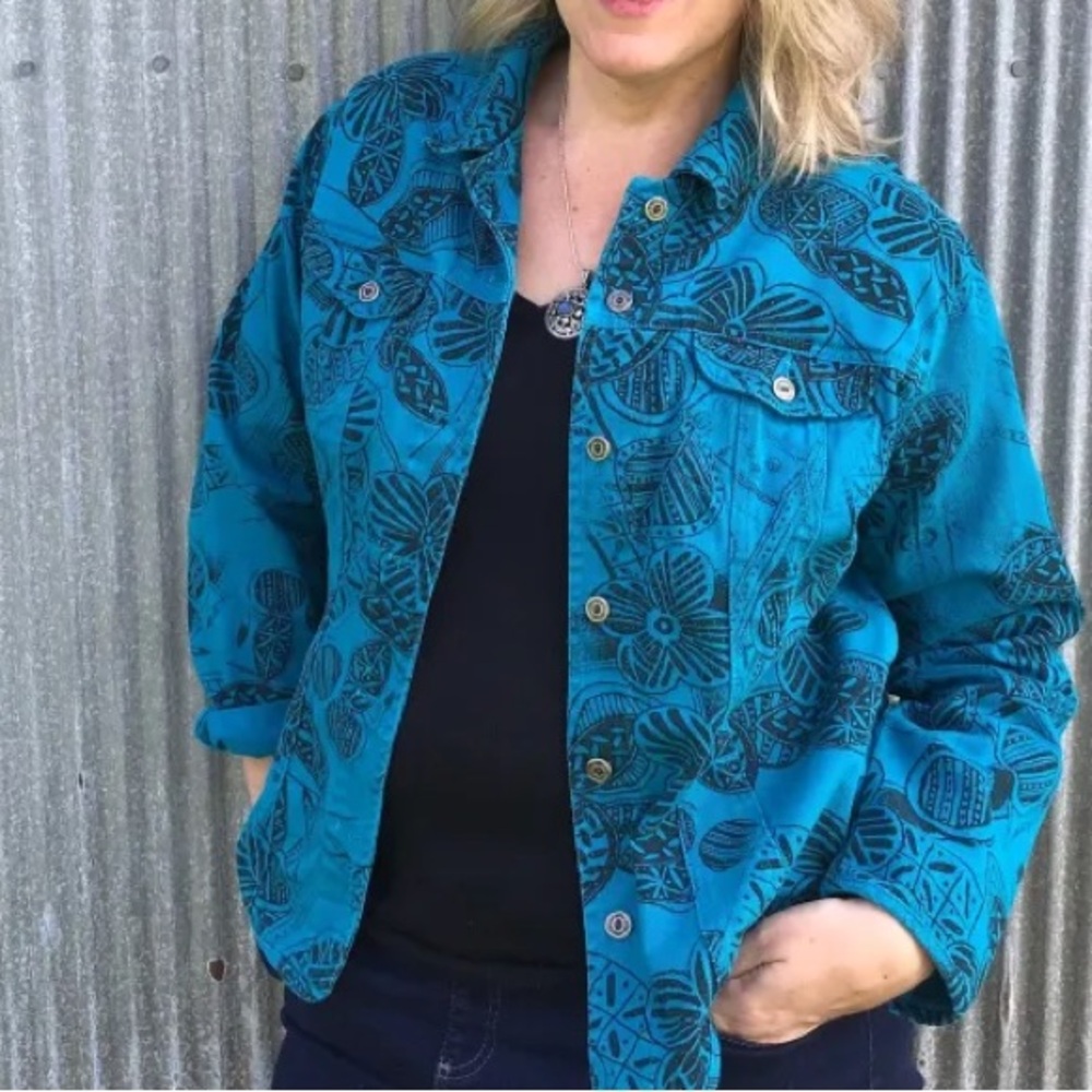 Chico’s Printed Denim jacket
